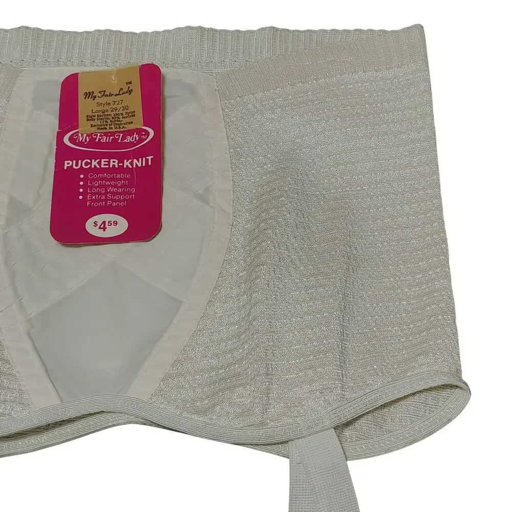1960s My Fair Lady Pucker Knit Panty Girdle Stocking Fastener Size Large
